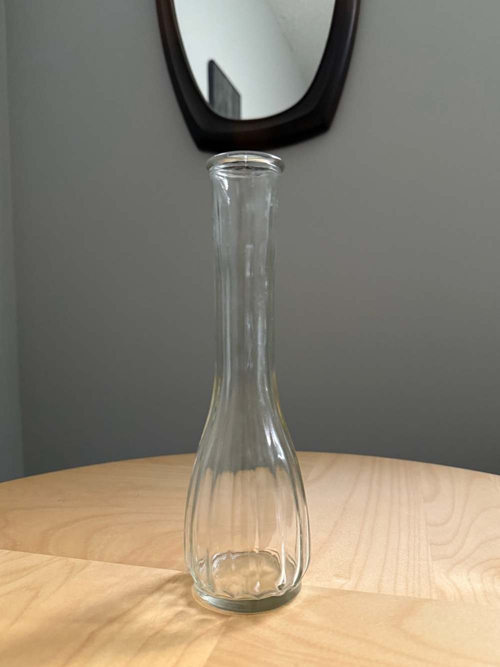 Vintage Hoosier Style 9" Clear Glass Flower Bud Vase Mid Century Modern